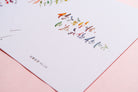 Chinese calligraphy Bible verse card featuring Psalm 41:10 with colorful brush lettering on minimalist white card.