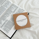 Christian ceramic coaster with absorbent surface and cork base, protects table and shares God’s love