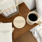 Christian absorbent ceramic coaster with eagle Bible verse and non-slip cork base, faith home decor