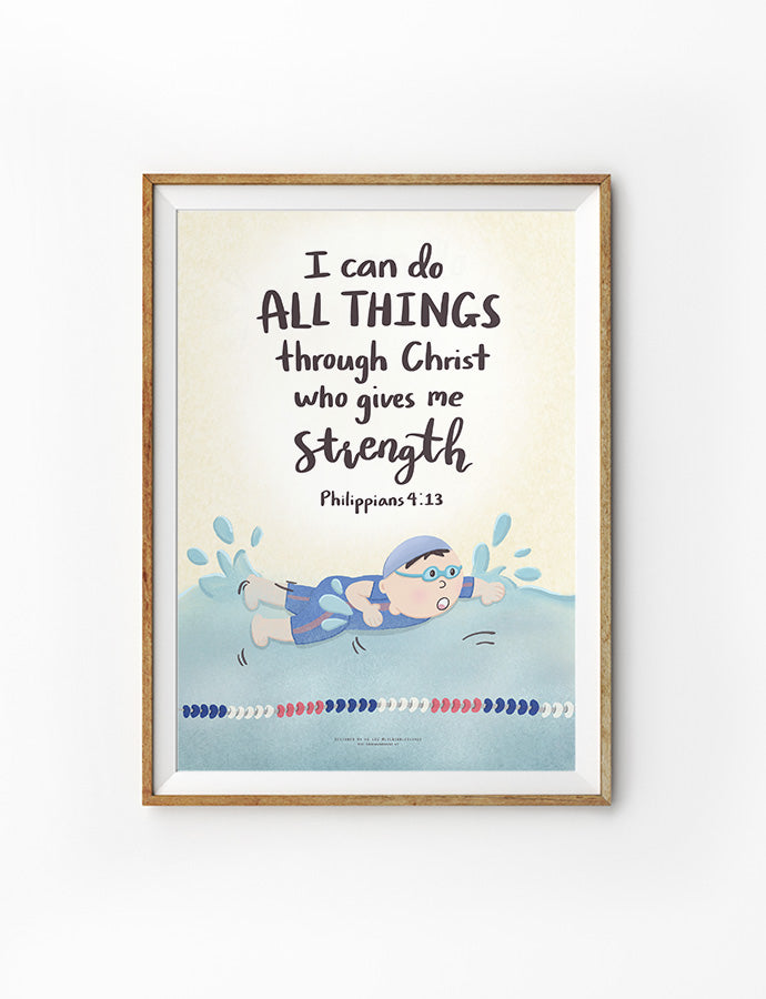 I Can Do All Thing - Swimming {Poster}