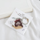 Cute Christian keyring with Jesus illustration