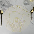 Kintsugi-style Christian table mats with “This is My Body” verse in black and cream colors