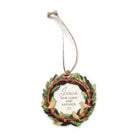 Faith-inspired Christian ornament featuring a wreath design with the text 'Jesus Our Lord and Saviour' and a reference to Romans 10:9, ideal for spiritual gifts or decor.