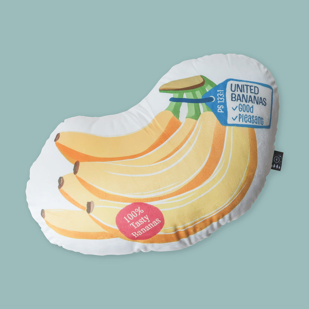 United Bananas Christian plush pillow with Psalm 133:1 verse, symbolizing unity and harmony in a cheerful, banana-themed design