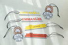 Religious scent tags with 'Emmanuel God With Us' and 'Peace & Joy' design for spiritual inspiration