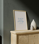 Customisable baptism poster with the inspiring verse "For we live by faith, not by sight" from 2 Corinthians 5:7, a perfect baptism gift from The Commandment Co, Singapore's Christian gifts store.