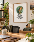 Deer Psalm 42 Christian poster framed in an office