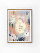 Christian floral wall art poster featuring the phrase “Do all things with love” surrounded by soft pastel flowers, faith-inspired illustration collaboration with letstakeanap_id.