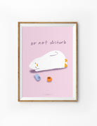 Do Not Disturb Christian wall art featuring a resting duck on a soft pink background, illustrated by Onesillyduckie in collaboration with The Commandment Co, symbolising rest and stillness in God