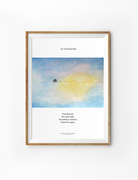 A beautifully framed watercolor artwork featuring a serene landscape with soft blue and yellow hues. The top of the piece reads "my everlasting light." Below, the heartfelt poem expresses a journey from darkness to light, stating, "i had dimmed. You shone light. the darkness scattered i found You again." This piece serves as a reminder of God's unwavering presence and love in our lives.