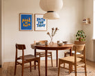 Faith for Today Christian poster displayed beside Abba Is Here in a cosy dining room