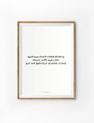 Faith Hope Love Bible verse poster featuring 1 Corinthians 13:13 in a simple handwritten style, displayed in a framed wall art mockup.