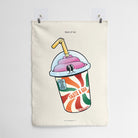 Wall tapestry featuring a 'Taste & See' design with colorful swirls and Christian scripture, perfect for adding faith-inspired creativity to home decor.