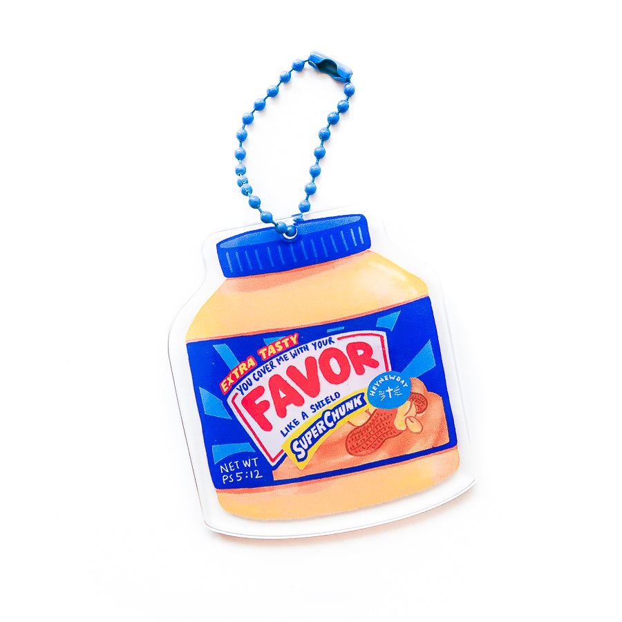 Favor Peanut Butter Love Supermarket acrylic keychain.