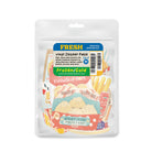 Frozen food-themed vinyl sticker pack, set of 10, featuring faith-inspired designs like heavenly dumplings and fishballs of hope for decorating laptops, water bottles, and journals.