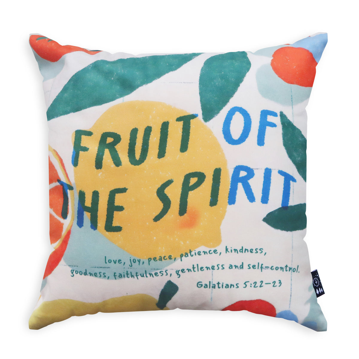 Fruit of the Spirit Christian cushion cover inspired by Galatians 5:22–23.