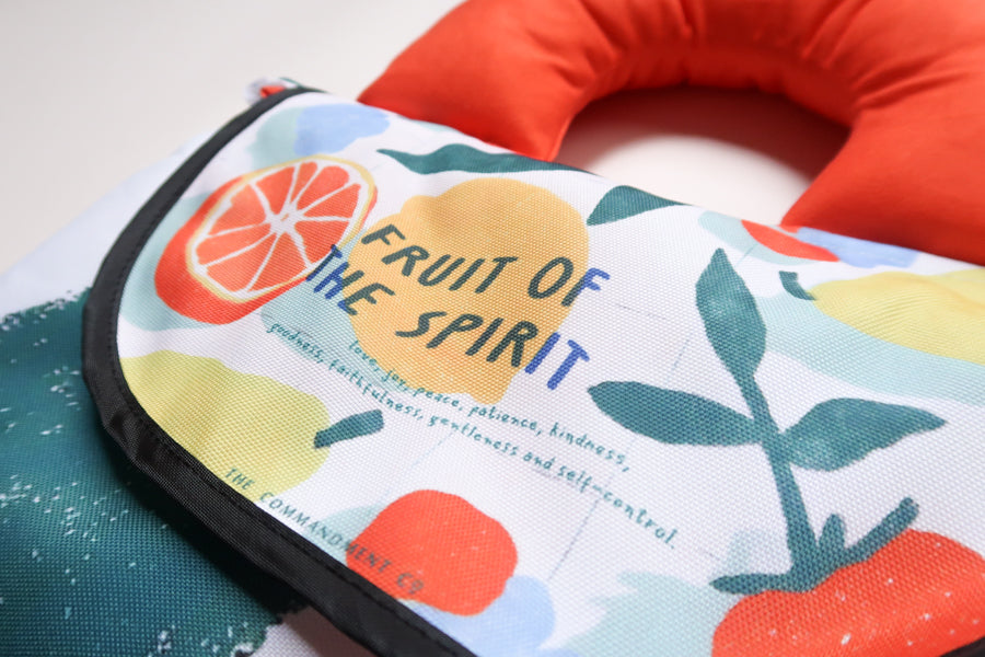 Fruit of the Spirit picnic mat shown in an alternate product view