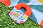 Fruit of the Spirit picnic mat with vibrant fruit and foliage design