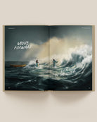 Open spread from Fully Restored by Project Made New featuring Jesus and a woman walking through stormy waves with the quote move forward even in the storm
