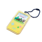 crylic keychain shaped like a retro handheld game console displaying “Walk with Jesus” and “Start Adventure” on the screen, 6.53 cm x 3.95 cm, with a blue ball-chain
