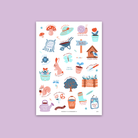 Garden Stickers Sticker Sheet with transparent background featuring faith-inspired garden and growth designs like “Rooted in His Word,” “Bloom Where Planted,” and “Seeds of Hope” by The Commandment Co.