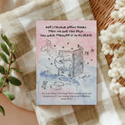 God's Favour Opens Doors Christian postcard with dinosaur illustration and Isaiah 43:19 verse