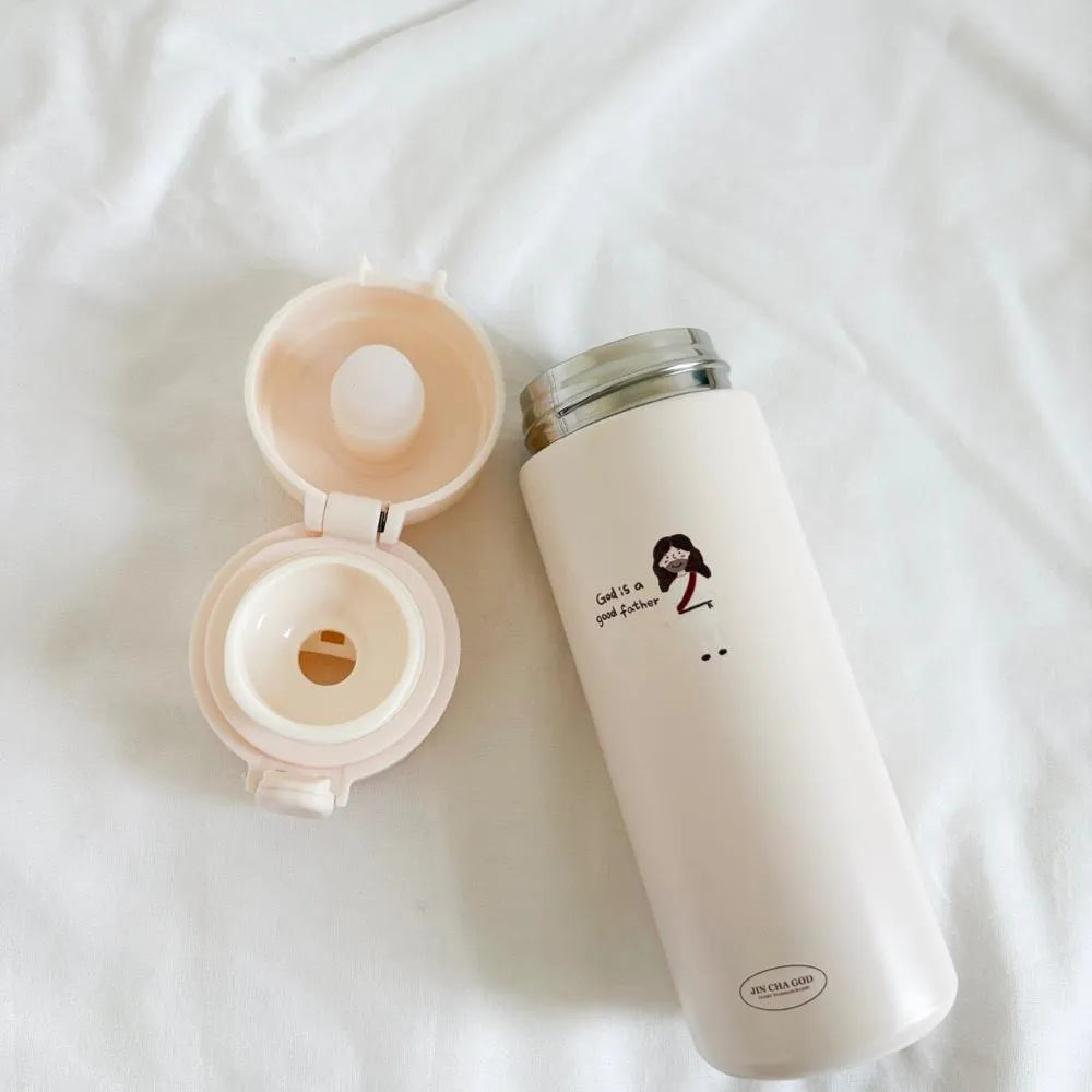 God Is a Good Father 400ml Christian thermal bottle with open locking lid and stainless steel rim