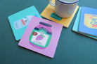 Hand-drawn faith-inspired Christian coaster set from Love Supermarket.