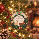 Great Is Your Faithfulness Noah's Ark Christian Christmas tree bauble hanging on a warmly lit festive tree.