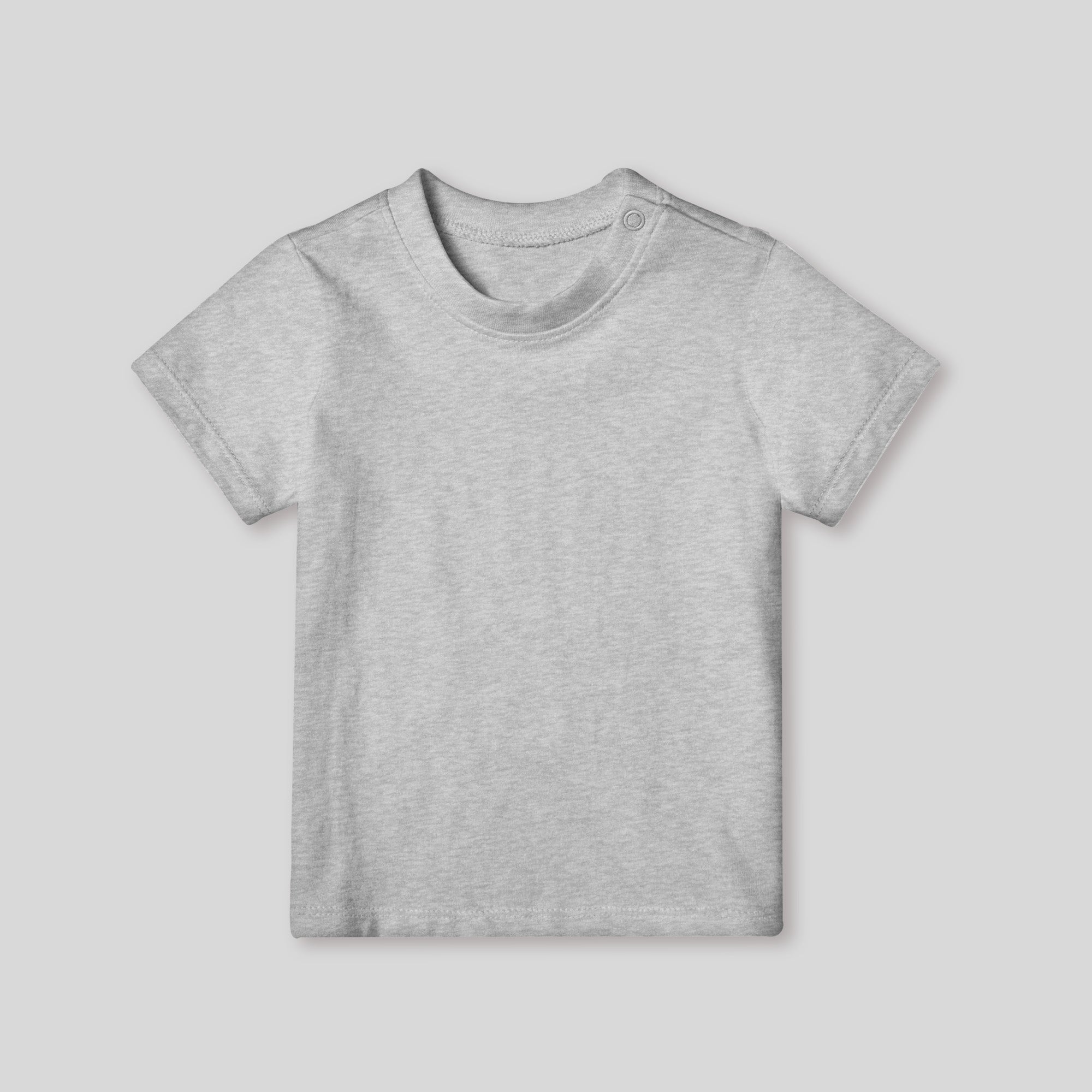 Grey kids cotton T-shirt product mockup