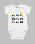 Growing Stronger Everyday construction vehicle baby romper product photo