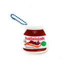 Hallelujah Chocolate Spread Psalm 135:3 Christian acrylic keychain.