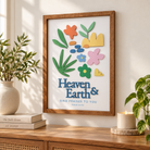 Heaven and Earth Sing Praises to You 3D wooden Christian poster displayed in a warm home interior.