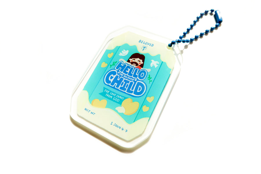 Hello My Beloved Child Biscuit Christian acrylic keychain product view