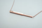 Hidden Message personalised bar necklace by J&Co Foundry.