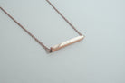 Personalised stainless-steel bar pendant necklace by J&Co Foundry.