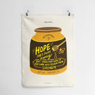 Illustrative Christian wall art featuring a honey jar labeled 'Hope Honey,' inspired by Isaiah 40:31, symbolizing renewal of strength through faith in the Lord.