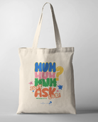 Tote Bag with the words "Huh Huh Huh Ask" – encouraging believers to ask questions about their faith in collaboration with Alpha.