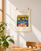 I Can Luncheon Meat Philippians 4:13 small wall tapestry displayed above a wooden dining table in a bright interior