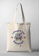 Christian couple bag with the phrase "I Chope-d You Forever" featuring two tissues — inspired by Singapore’s chope culture, celebrating lifelong commitment in marriage.