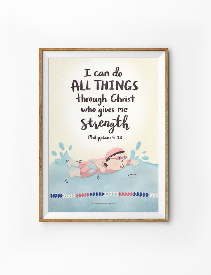 I Can Do All Thing - Swimming {Poster}