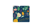 Christian coaster with colorful fruit and leaf illustrations and the phrase “Jehovah Jireh – The Lord Will Provide,” referencing Genesis 22:14