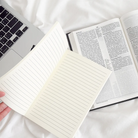 Christian A5 notebook with Jeremiah 31:3 everlasting love message and kraft paper cover