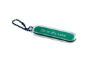 Acrylic keychain with "Jln in His Love" design, from The Commandment Co, Singapore.