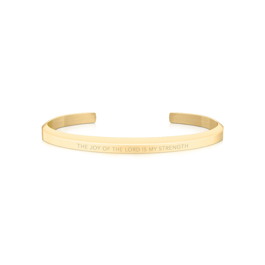 Gold The Joy of the Lord Is My Strength Classic Verse Band by J&Co Foundry.