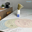 Set of Christian placemats showcasing Matthew 13 Kingdom of God imagery