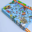 Life of Jesus A5 journal with illustrated blue hardcover, orange elastic band and ribbon markers