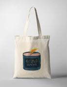 Christian tote bag featuring a candle illustration with Psalm 18:28, “You light my lamp”