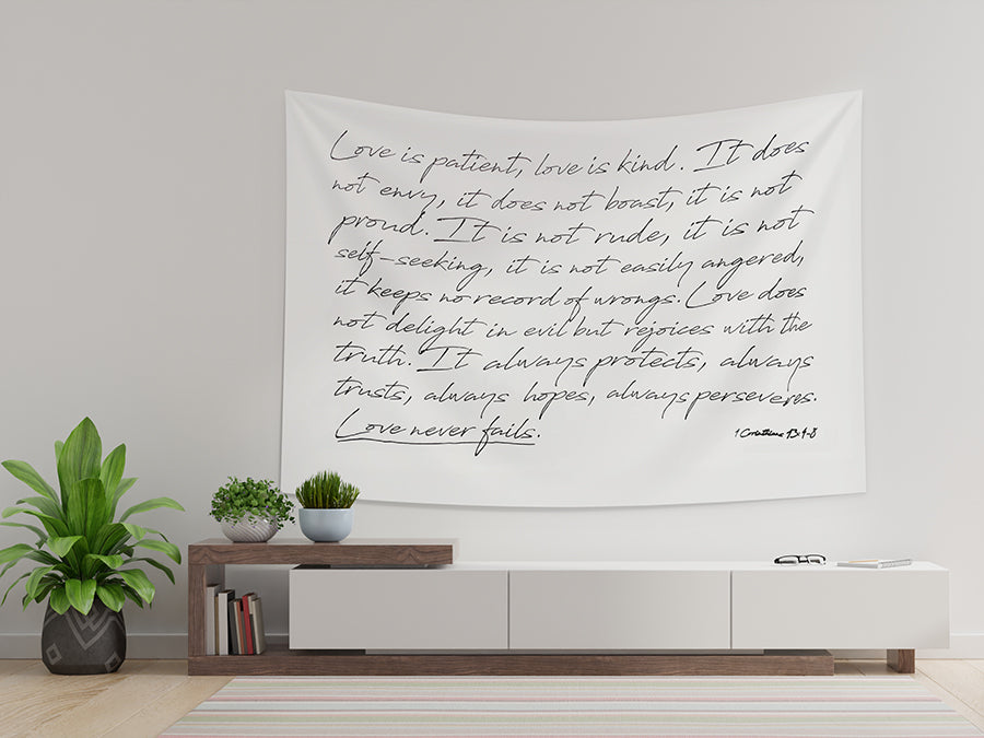 Love Is Patient, Love is Kind {Wall Tapestry}