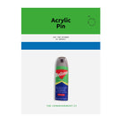 Love Supermarket “Begone Worries” spray acrylic pin with Bible verse encouragement, Christian faith pin by The Commandment Co.